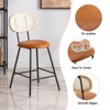 GlasFlength Dining Sets, Mid-Century Modern Bar Stool Set of 4 for Kitchen, Bar, Counyer, Brown, 16.1"*16.1"*36.8" - 4 of 4