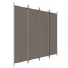 vidaXL 4-Panel Room Divider in Anthracite - 78.7"x86.6" Foldable Privacy Screen - Perfect for Bedroom/Living Room - Fabric Panel Room Divider - 2 of 4