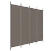 vidaXL 4-Panel Room Divider in Anthracite - 78.7"x86.6" Foldable Privacy Screen - Perfect for Bedroom/Living Room - Fabric Panel Room Divider - image 2 of 4