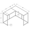 FONTOI L-shaped Side Table, Corner Table, Console Table for Living Room, Bedroom, Narrow Space, Entryway, Black, 36"*32"*36" - 3 of 4
