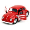 1959 Volkswagen Beetle Red with White Graphics and Boxing Gloves Accessory "Punch Buggy" Series 1/32 Diecast Model Car by Jada - 3 of 4