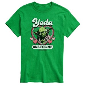 Men's - Star Wars - Valentine Yoda One For Me Short Sleeve Graphic T-Shirt - 1 of 4
