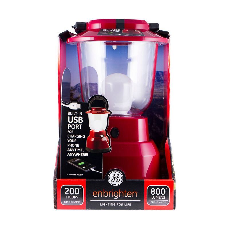LED Outdoor Lantern with USB Charging Red - Enbrighten, 4 of 12