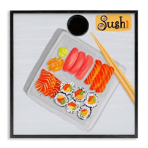 Stupell Industries Delicious Sushi Plate Black Framed Giclee Art - 1 of 4