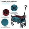 SKRAN Portable Folding Beach Wagons Carts with Wheels & Drink Holders,Outdoor Wagon with 3pcs plastic Liner Cover for Shopping,Garden,Camping - 4 of 4