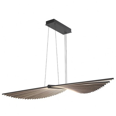 Black LED Linear Pendant Light with Integrated Bulb