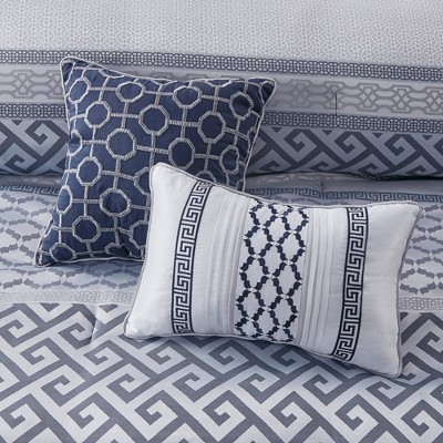 Navy Microfiber California King 7-Piece Bedspread Set