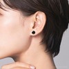 Pompeii3 3 1/2 Ct TW (8mm) Round Black Moissanite Studs 14k Yellow Gold - 4 of 4