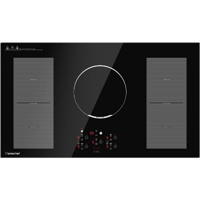36 Inch Induction Cooktop,5 Boost Burners,2-in-1 Zone induction cooktop,240V/10800W induction hob,ETL Certified,Child Lock,Timer