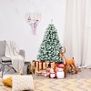 Costway 4.5Ft Pre-Lit Premium Snow Flocked Hinged Artificial Christmas Tree w/200 Lights - 3 of 4