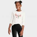 Girls' Long Sleeve 'Dancing' Graphic T-Shirt - Cat & Jack™ Cream 