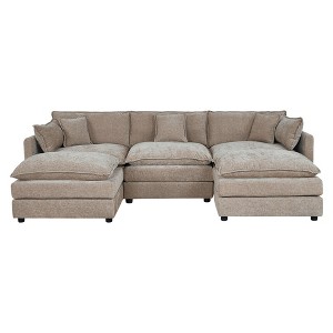 NicBex Couches for Living Room Deep Seat Sofa Couch Upholstered 2 Seater Sleeper Loveseat Sofa with 4 Pillows for Bedroom - 1 of 4