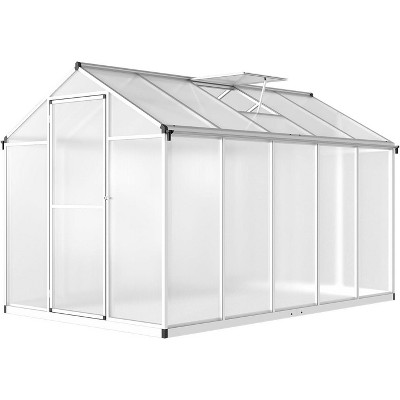 Sturdy Greenhouse, 6.25'x8' Shatterproof Polycarbonate with Large 24"x23" Roof Vent, Easy Setup