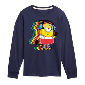 Boys' - Despicable Me Minions - Retro Rainbow Skater Long Sleeve Graphic T-Shirt - 1 of 4
