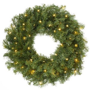 Casafield Artificial Christmas Wreath for Front Door, Window or Mantel, Green Fir Indoor/Outdoor Holiday Décor - 1 of 4