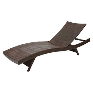 Kauai Wicker Chaise Lounge - Brown - Christopher Knight Home: Adjustable, All-Weather, UV & Rust Resistant - 1 of 4