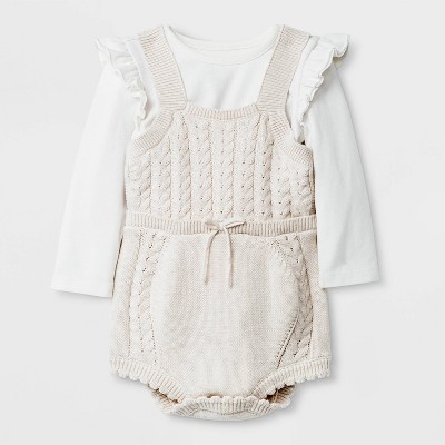 cream baby romper