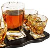 The Wine Savant Italian Crafted European Design Whiskey & Wine Decanter Set Includes 4 European Whiskey Style Glasses Set on Wooden Tray - 855 ml - 3 of 4