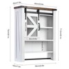 Bathroom Wall Cabinet, Over Toilet Storage Cabinets with Sliding Barn Door & Adjustable Shelf, Kitchen Storage Cupboard, 23.6" D x 7.9" W x 29.1" H - 3 of 4