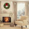 24" Cypress Christmas Wreath with Bow, Natural Green Winter Decor for Entryway and Front Porch Display - 3 of 4