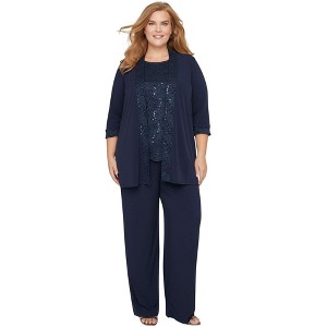 Catherines Women's Plus Size 3-Piece Lace Gala Pant Suit - 1 of 4