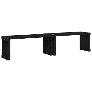 vidaXL Garden Bench Black Solid pine wood Large Extendable - 1 of 1