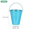 Unique Bargains Galvanized Blue Decorative Rustic Metal Bucket 4.7 x 5.1 Inch 12 Pcs - 2 of 4