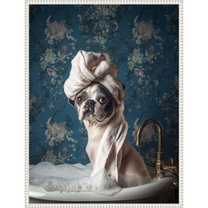Amanti Art Bubble Bath Bliss by Mowzu  Framed Canvas Wall Art - 1 of 4
