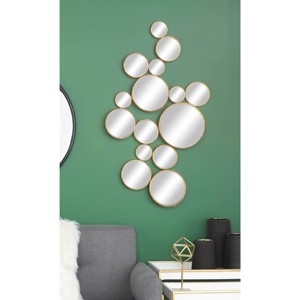 Metal Bubble Cluster Wall Mirror Gold - CosmoLiving by Cosmopolitan: Contemporary 40" Round, No Assembly Required - 1 of 4