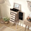 Costway Jewelry Cabinet Armoire Storage Box Chest Standing Organizer w/ Mirror & Swing Doors - 4 of 4