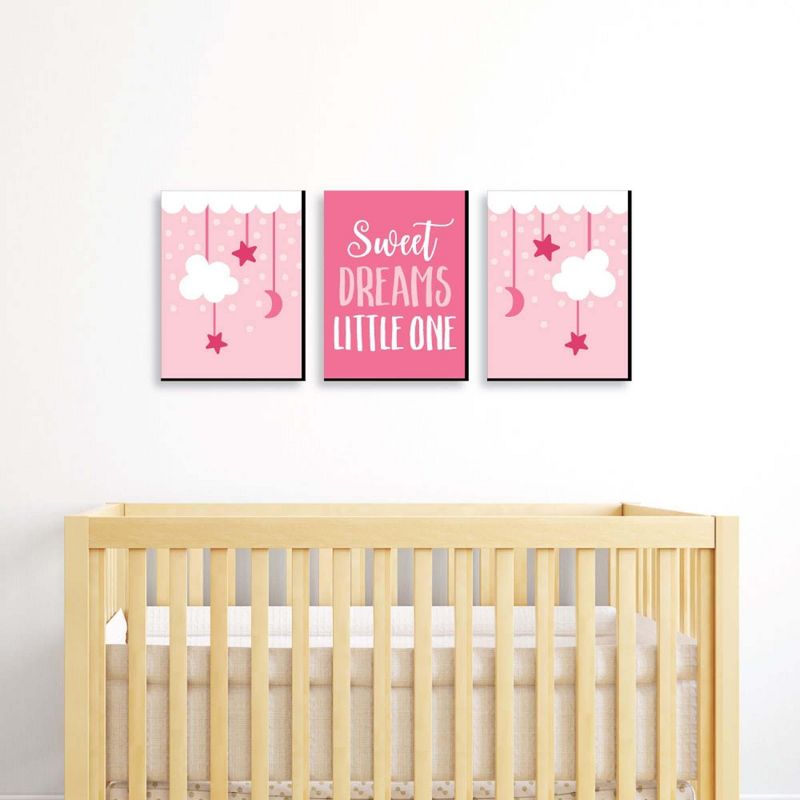 Big Dot of Happiness Baby Girl - Pink Nursery Wall Art and Kids Room Decorations - 7.5 x 10 inches - Set of 3 Prints, 2 of 8