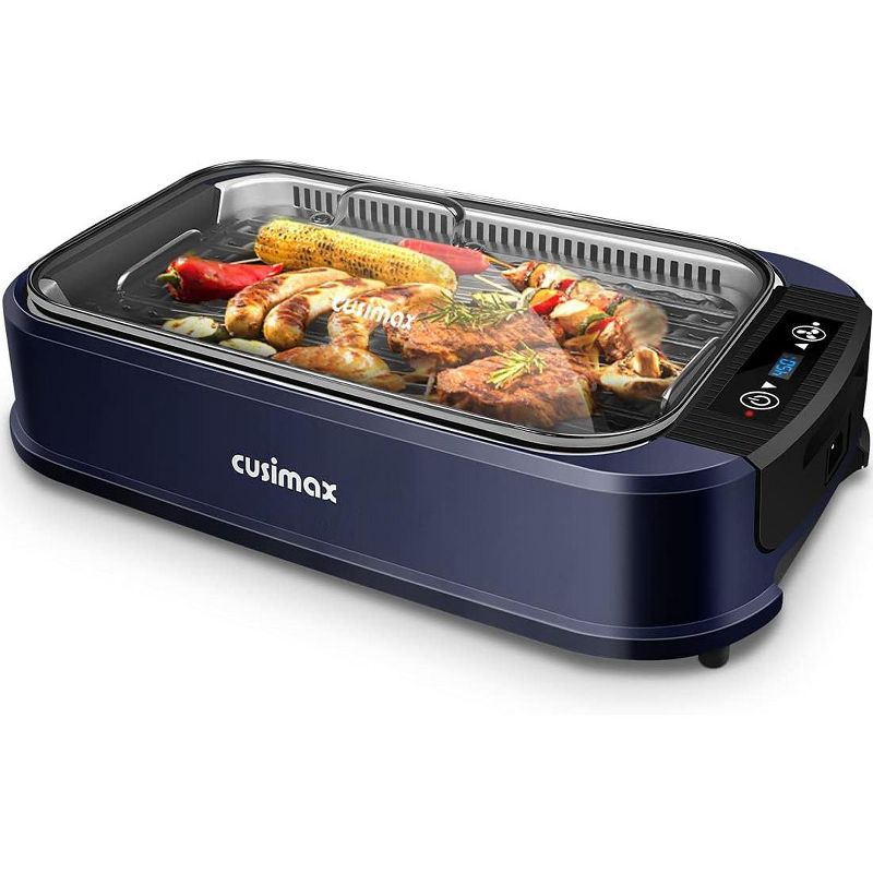 Cusimax Electric Portable Indoor Smokeless Grill(Blue), 1 of 5