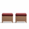 Gymojoy Outdoor Patio Footstool Ottomans with Cushion - 3 of 4