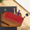 Unique Bargains Solid Color Round Stationery Bags with Zipper for Teen Office - 2 of 4