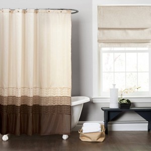 Mia Shower Curtain Wheat/Taupe - Lush Decor , Wheat/Brown