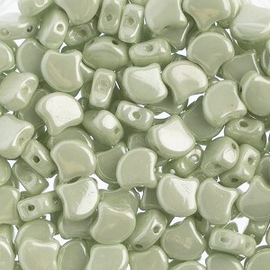 John Bead Matubo 50g Czech Glass 7.5mm Chalk/ Light Green Luster #03000-14457 Gingko Leaf Beads for DIY Jewelry Necklace Bracelets Making - 1 of 2