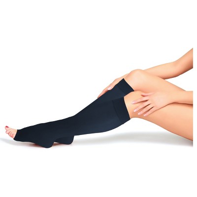 Truform Sheer Compression Stockings, 8-15 mmHg, Women's Open Toe, Knee High Length, 20 Denier