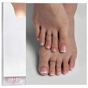 Short French Toe Nail Tips, 160Pcs Pink Soft Gel Press on Toenails, Soak Off Fake Extensions - 1 of 4