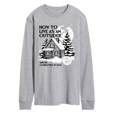 Men's - Instant Message - How To Live As An Outsider- Men's Long Sleeve Graphic T-Shirt Long Sleeve Graphic T-Shirt