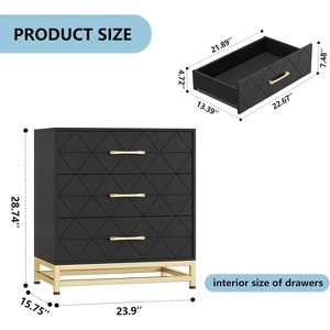 Jojoka Elegant 4-Drawer Wood Dresser with Gold Handles – Stylish Storage Chest for Bedroom, Living Room & Hallway - 1 of 4