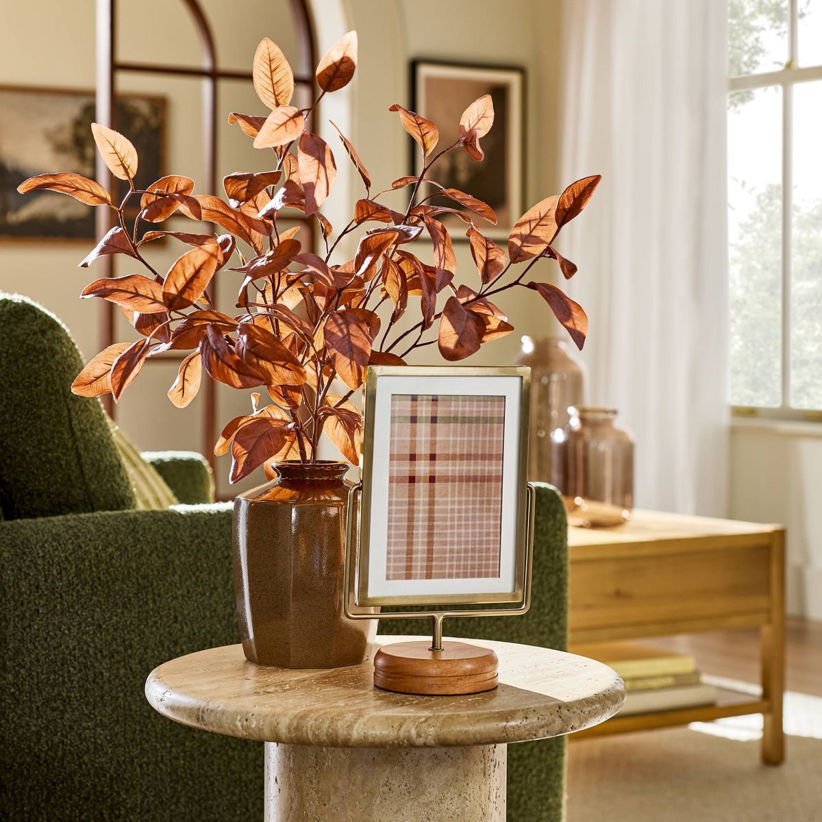Brass Frame on Wood Pedestal - Hearth & Hand™ with Magnolia - thumbnail 2