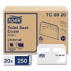Tork Toilet Seat Cover, Half-Fold, 14.5 x 17, White, 250/Pack, 20 Packs/Carton - 2 of 4