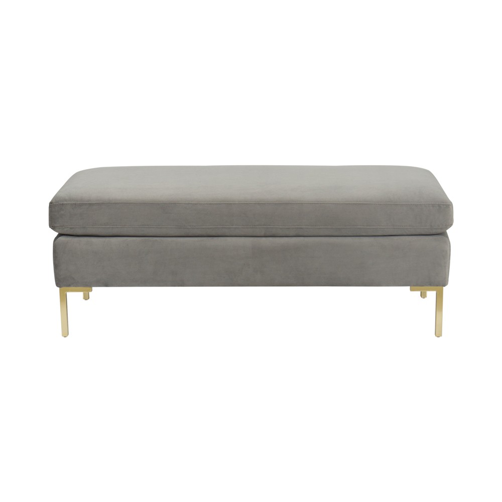 Homepop Bedford Large Velvet Decorative Bench with Pillow Top Gray was $229.99 now $172.49 (25.0% off)