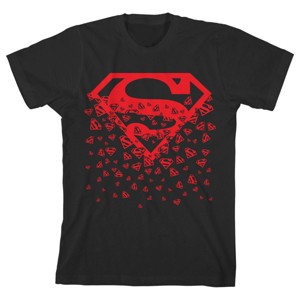 Superman Falling Logo Black T-shirt Toddler Boy to Youth Boy - 1 of 3