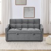 47" Velvet Adjustable Back Loveseat Sofa Bed with Pull-out Bed, USB/Type-C Charging and Copper Nail Accents - 3 of 4
