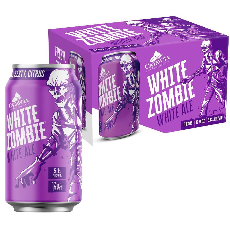 Catawba White Zombie White Ale Beer - 6pk/12 fl oz Cans, 2 of 4