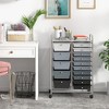 Tangkula 15 Drawer Rolling Storage Cart Opaque Multicolor Drawers Home Organizer - 2 of 4
