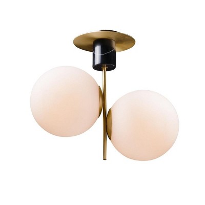 Maxim Lighting Vesper 2 - Light Semi-Flush Mount in  Satin Brass/Black