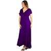 24seven Comfort Apparel Empire Waist V Neck Plus Size Maxi Dress - 2 of 4