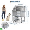 50" Stainless Steel Professional Dog Washing Station - Pet Bathing Tub w/Non-Slip Stairs & Storage Shelf - 2 of 4